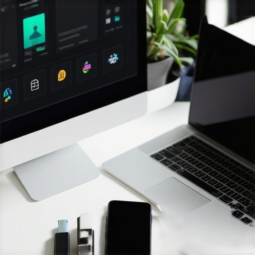 SEO tools and analytics dashboard on a computer screen in a marketing workspace