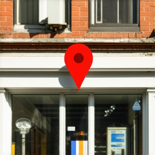 Detroit Storefront Google Maps Visibility Bright storefront in Detroit with Google Maps marker overlay