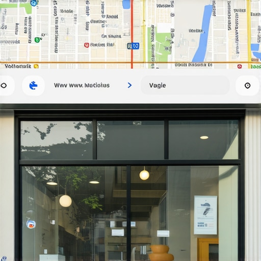 Enhancing Detroit Business Maps Visibility A Detroit shop with an overlay of Google Maps interface highlighting local business visibility