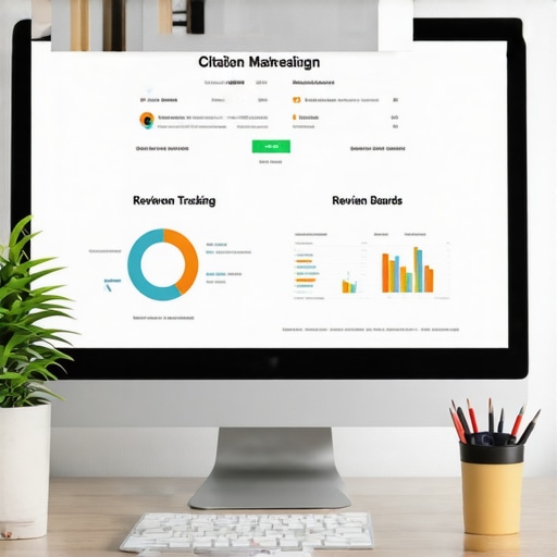 SEO Tools for Local Map Visibility Screenshot of SEO software dashboard showing citation and keyword analytics.