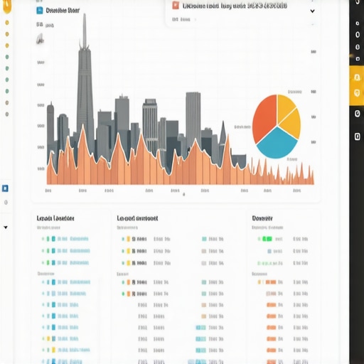 Digital Tools for Local SEO Screenshot of SEO analytics dashboard with Detroit skyline in background.