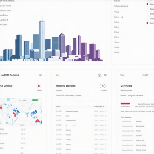A digital dashboard with Detroit local SEO analytics and maps