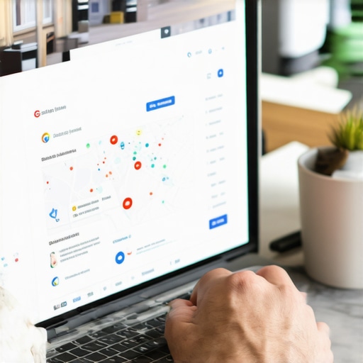 Detroit business owner updating Google Business Profile on a laptop