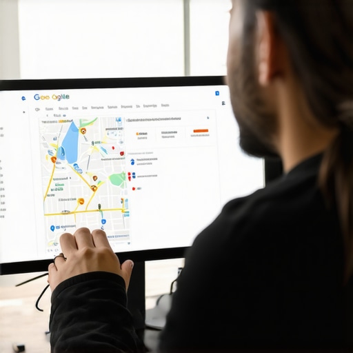Business owner updating their Google Business Profile on a laptop to fix map visibility issues.