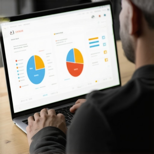 Person reviewing local search performance data on a laptop