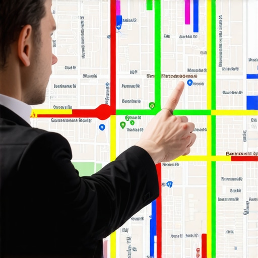 A heatmap showing how a Detroit business's Google Maps ranking changes across different neighborhoods.