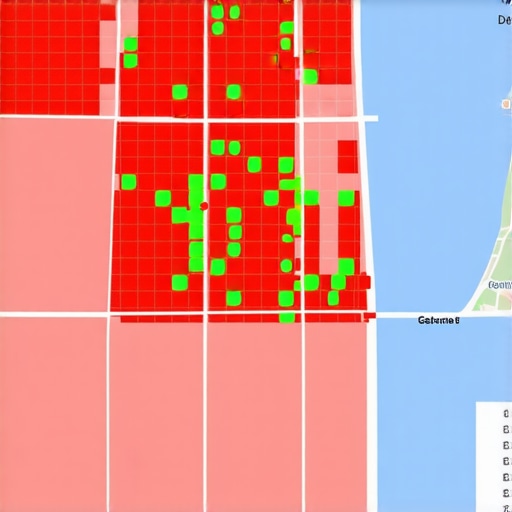 A geo-grid map showing Detroit search rankings for a local business.