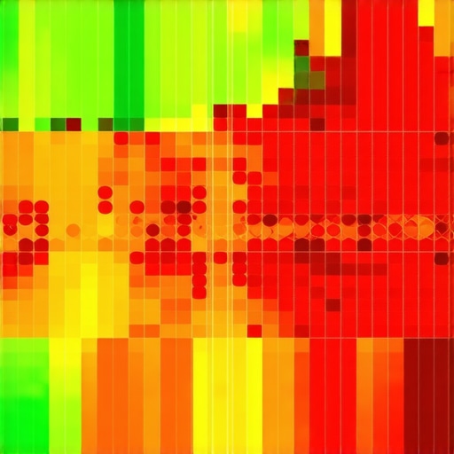 Heat map showing local search rankings across different Detroit neighborhoods for a service business.