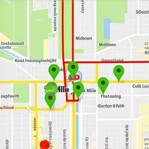 A heat map showing Google Maps ranking positions across different Detroit neighborhoods