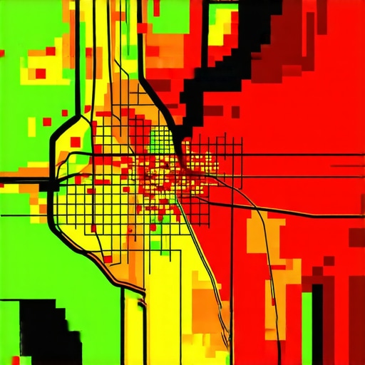 Detroit Local SEO Ranking Heat Map A visual representation of Detroit business ranking visibility across different city neighborhoods.