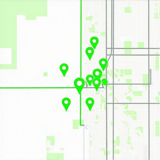 A heatmap of Detroit neighborhoods showing business visibility and map pin rankings.