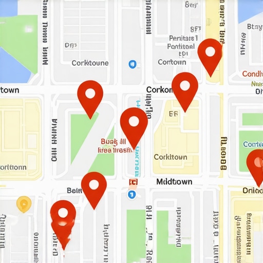 Detroit Map Pin Visibility Map Strategic map pins showing local search visibility in Detroit neighborhoods.