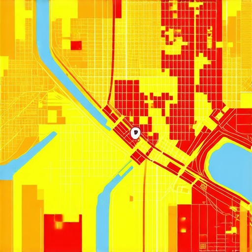 A digital heatmap showing how local SEO visibility varies across Detroit neighborhoods.