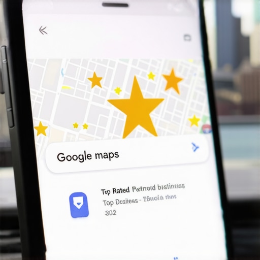 A smartphone showing a successful local SEO ranking in Detroit's map pack