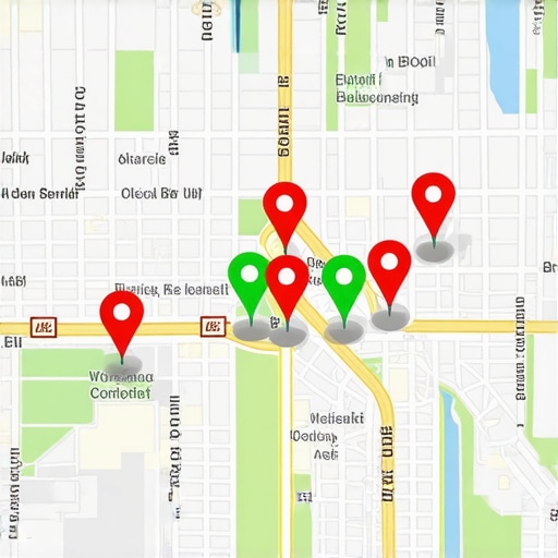 A local SEO rank tracking grid showing business visibility across different Detroit neighborhoods.